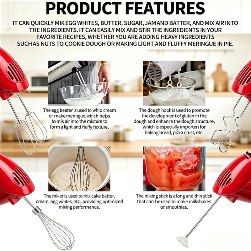 【بأسعار معقولة】 مجموعة ملحقات  - مراجعة Kitchenaid Mixer Hand Mixer وسعره