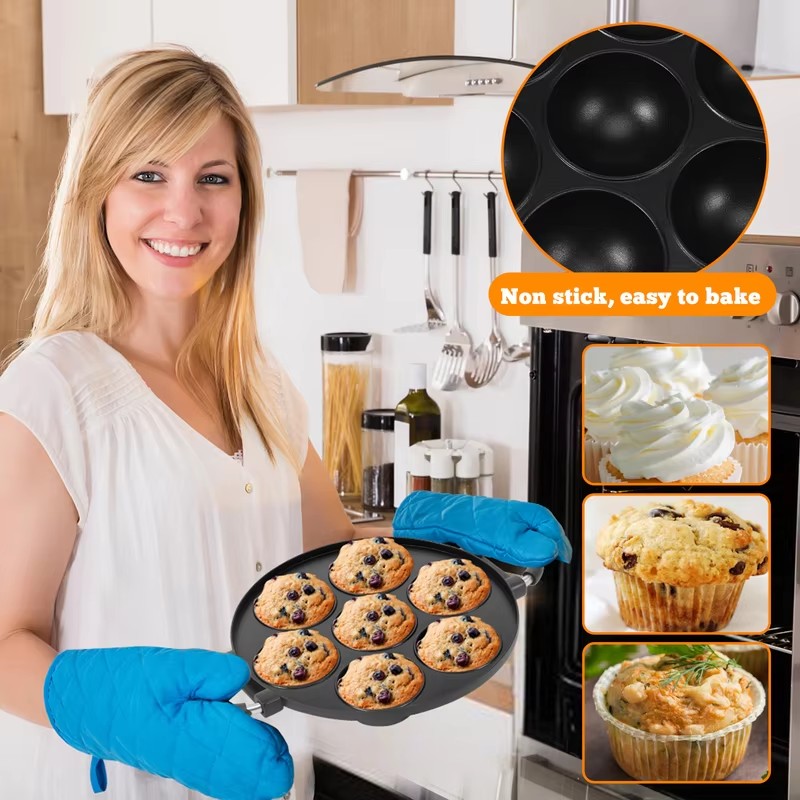 قالب ألومنيوم بـ 7 تجاويف لصنع - مراجعة Mini Pancake Griddle وسعره