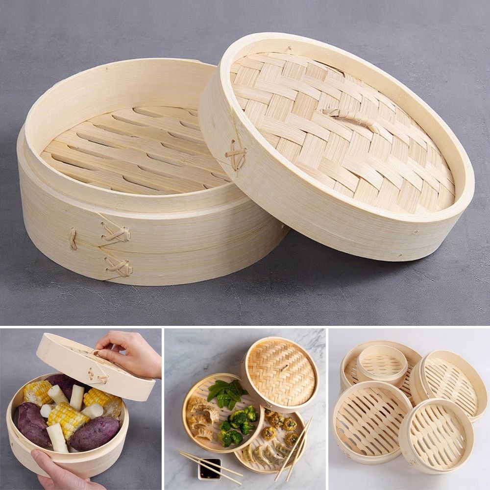 سلة باخرة من الخيزران مع غطاء  - مراجعة Bao Steamer Bamboo وسعره